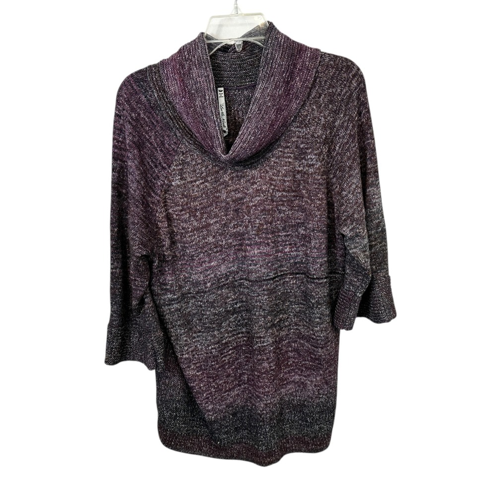 Leo & Nicole Plus Size 1X Sweater Cowl Neck Ombre Knit Tunic Top Boho Office 523